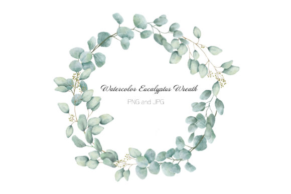 Eucalyptus Wreath Watercolor Round Frame: A Versatile Illustration for Bloggers and Publishers
