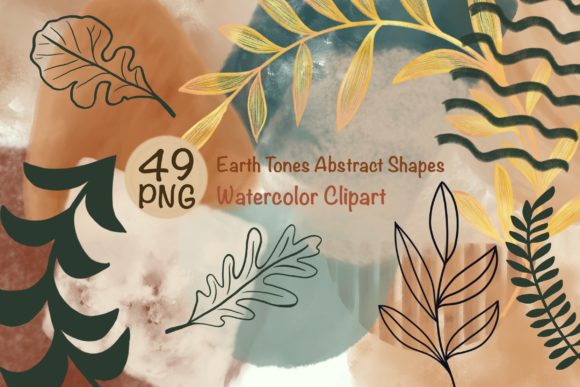 h1Watercolor Elements Earth Tones Abstract Illustrations for Digital Sellers/h1