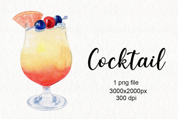 h1Watercolor Tropical Cocktail Illustrations for Digital Sellers/h1