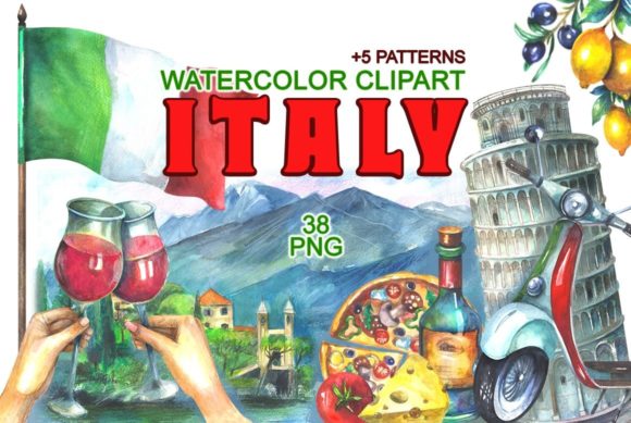 Italy Watercolor Clipart: A Blogger’s Best Friend for Artistic Editorial Design