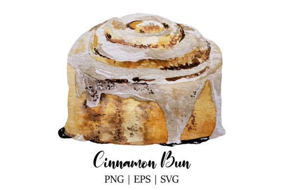 Watercolor Cinnamon Bun Pastry Illustrations for Brand Storytelling