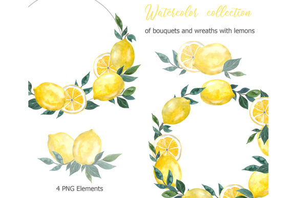 Watercolor Clipart: Lemon Summer Fruit Illustrations for Handmade Crafting