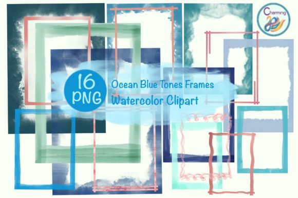 Watercolor Frames Oceans Blue: A Fresh Illustration for Blog & Editorial Design