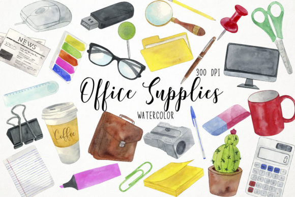 Watercolor Office Supplies Clipart: A Crafter’s Review for Real Projects