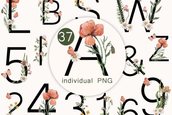 Watercolor Wildflowers Alphabet: A Fresh Illustration for Branding and Marketing