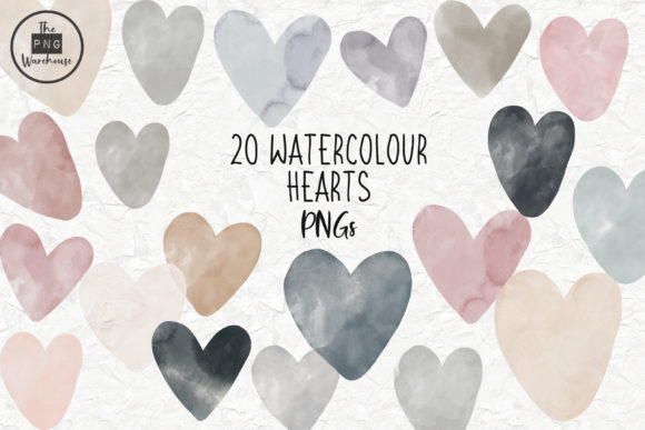 Watercolour Hearts PNGs: Soft Illustrations for Lifestyle & Creative Content Publishing